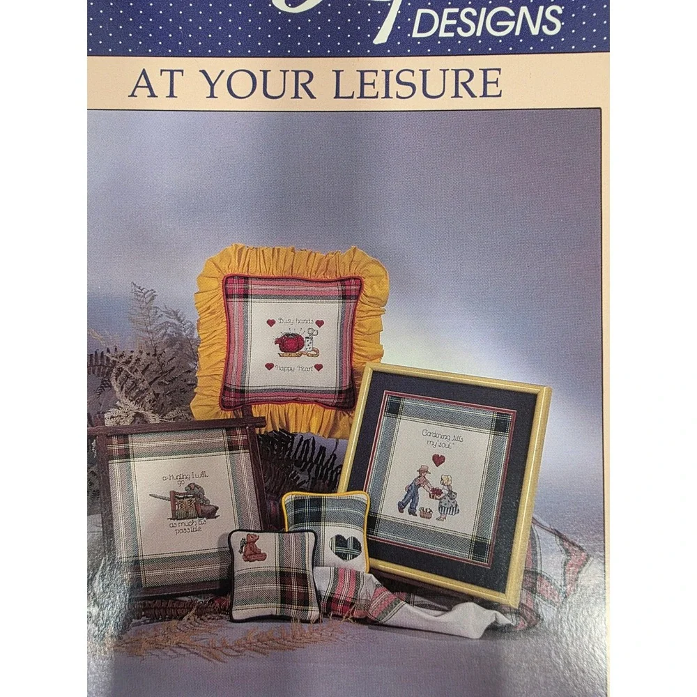 24-Vintage Alma Lynne Designs At Your Leisure Counted Cross Stitch Patterns Book